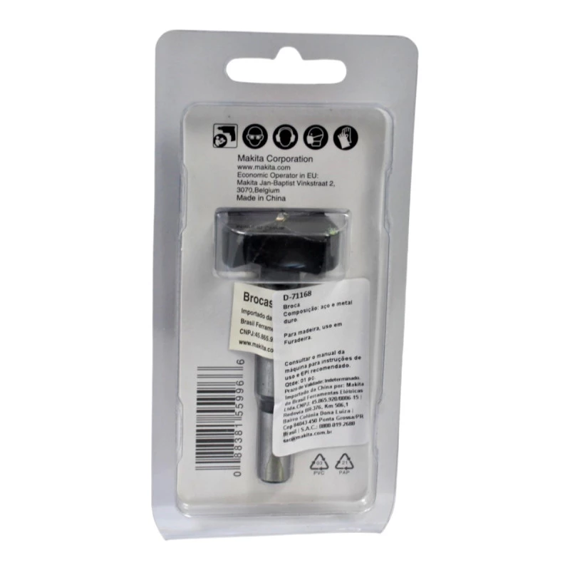 Broca Para Mardeira e Dobradiça 35x77mm D-71168 Makita
