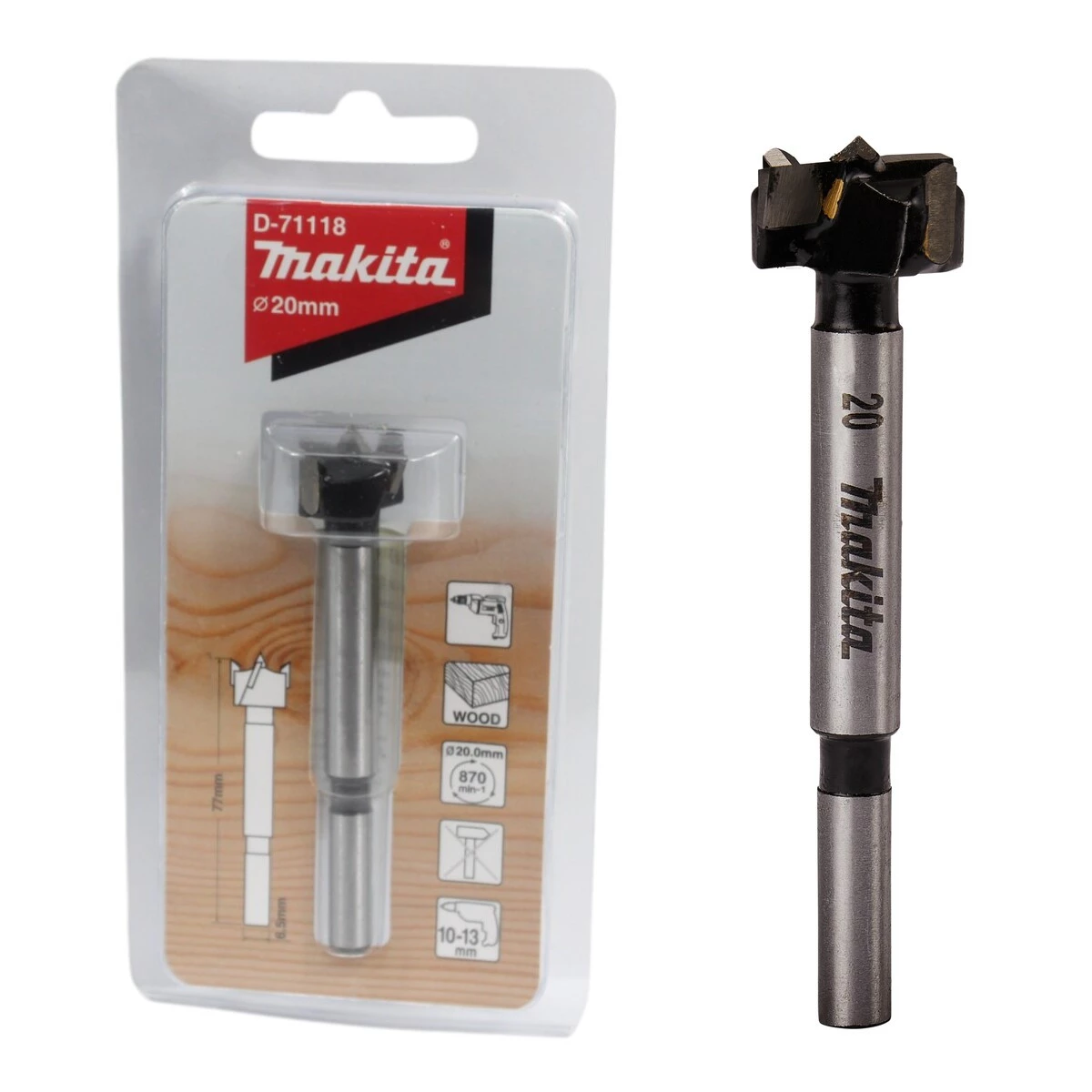 Broca Para Dobradiça 20x77 D-71118 Makita - Eletron Service