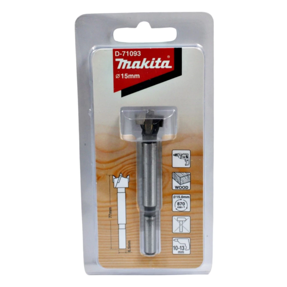 Broca Para Dobradiça 15X77MM D-71093 Makita - Eletron Service
