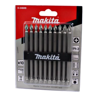 Kit Com 10 Bits Ph2 110MM Magnético D-34849 Makita
